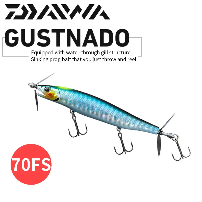 

2022 New DAIWA GUSTNADO 70FS Artificial hard bait 6.6g Minnow Fishing Lures Sinking Beach Pesca Bass Fishing