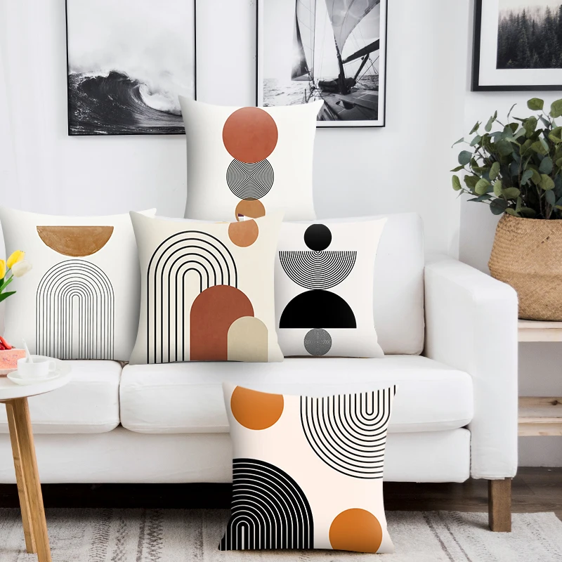 

Abstract Geometry Decorative Pillowcase for Sofa Cushion Cover Soft Short Plush Throw Pillow Case Decor Home Office Bedroom