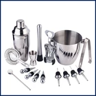 19 шт Нержавеющаясталь шейкер блендер бармен браузер комплект дома для бара, для бармена инструмент настройки и вино деревянной стойки