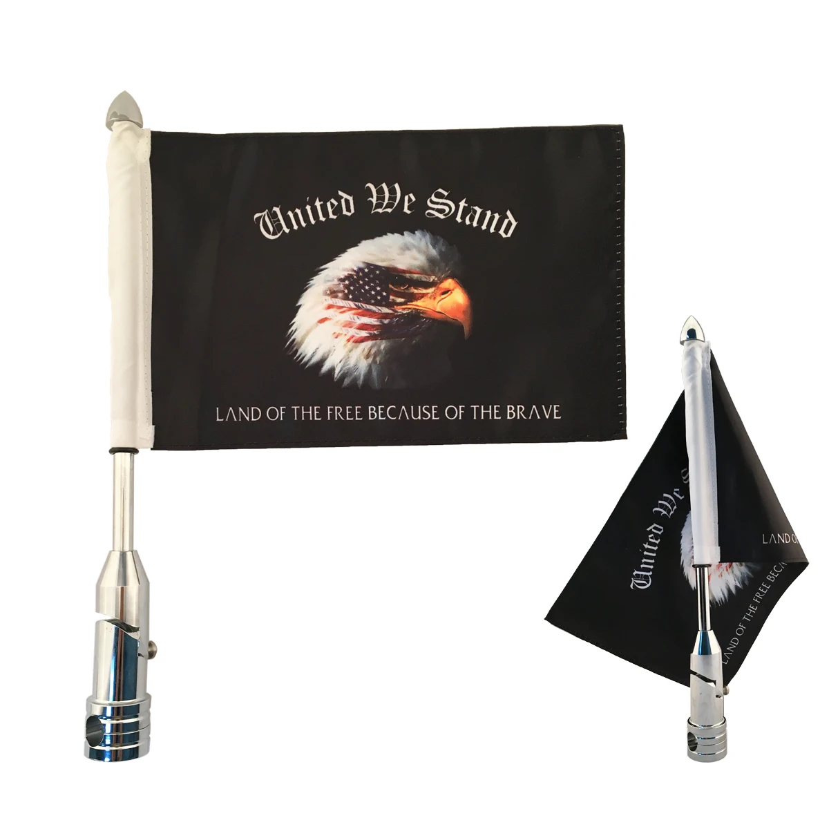 

Universal Adjustable Motorcycle Rear Side Mount Flag Pole 6 x 9 Inch Polyester 8 Countries Flags for Most Motorbike