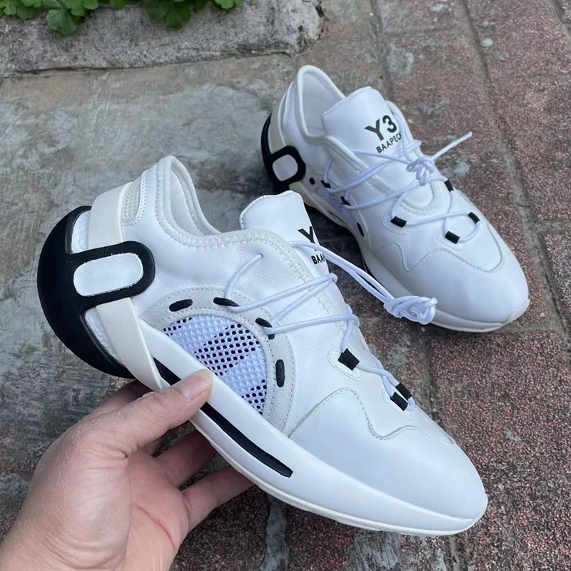 

European and American fashion leisure men leather shoes personality thick - soled KGDB Y3 shoes running Y3BAAPECK shoes men