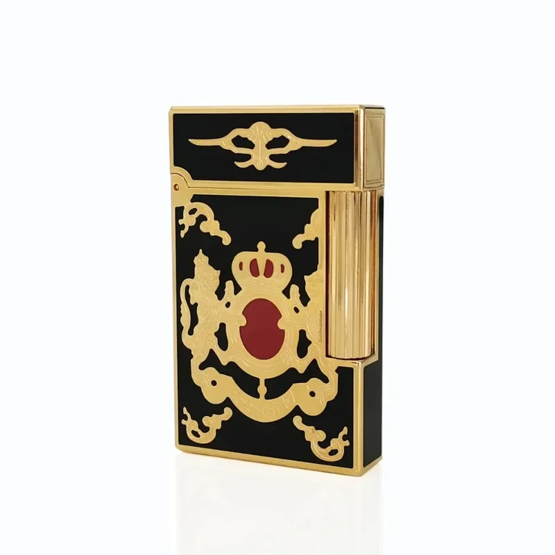 

Classical Metal Cigarette Gas Lighter Engraving Lion Crown Ping Sound Lacquer Wheel Pulley High-end Tanabata Valentine Day Gift