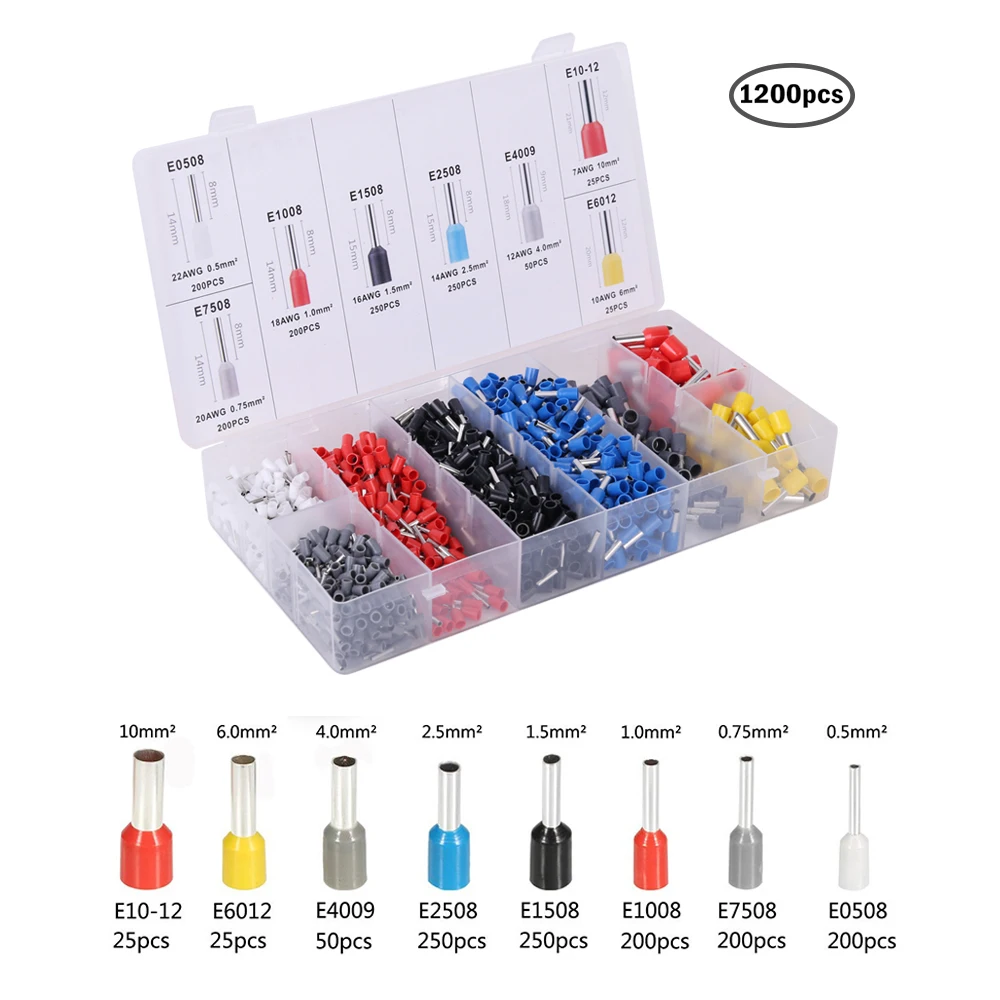 

Фотоинструмент в комплекте, набор обжимных наконечников для проводов с 1200 шт. обжимных наконечников для проводов, саморегулируемые Обжимные щипцы, набор инструментов с храповым механизмом