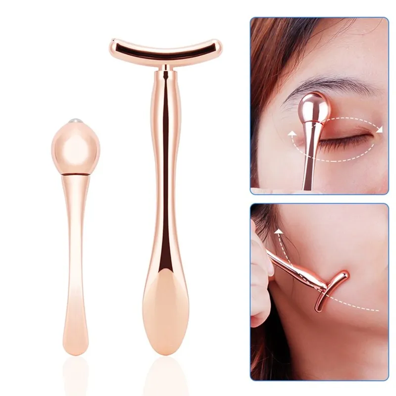 

Mini Eye Massage Stick Anti Eye Pouch Dark Circles Massager Device T-shape Face Lifting Massage Facials Thin Face Magic-Stick