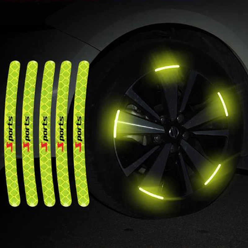 

20PCS car wheels general reflective warning stickers tire decoration