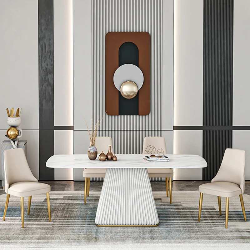 Консоль обеденный стол Роскошный декор центр каменный набор из 4 стульев