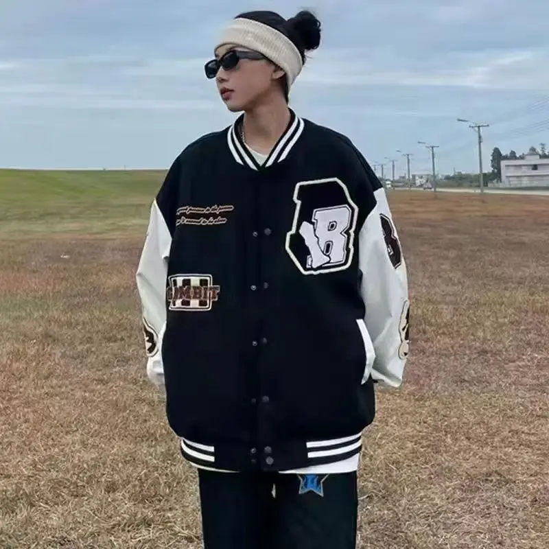 

Женская бейсбольная куртка в стиле Харадзюку, куртка-бомбер большого размера в Корейском стиле