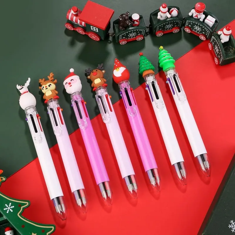 

Креативная шариковая ручка, 6 цветов, 20 шт., многофункциональный маркер для пресса для студентов, Рождественская тема, детский подарок, ручка, офисные принадлежности