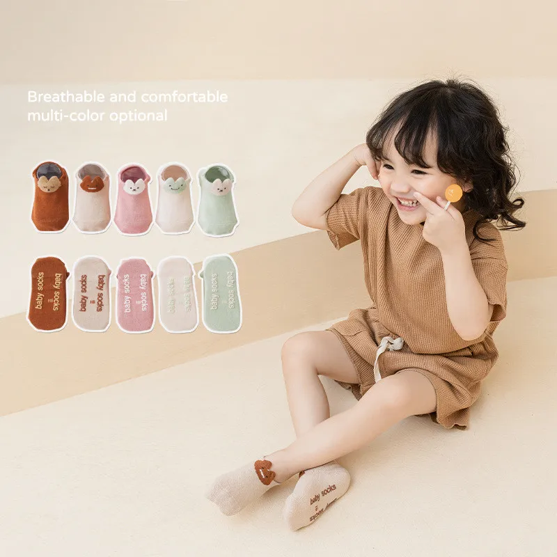 

1 Pair Baby Girl Sock Cute Cartoon Ankle Short Sock for Toddler Baby Boy Girl Spring Combed Cotton Non-slip Floor Sock for Kids
