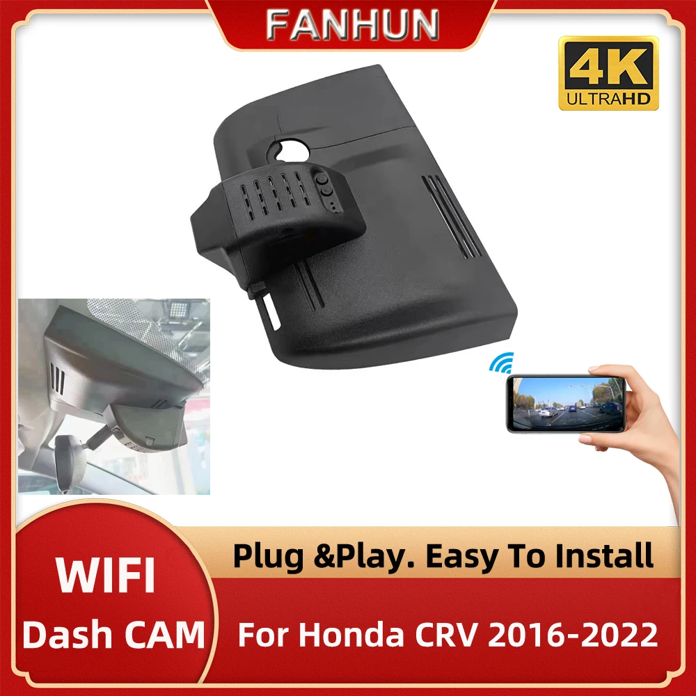 4K WIFI Car DVR Dash Cam Camera Video Recorder For Honda CRV CR-V 2016 2017 2018 2019 2020 2021 2022 Night Vision Plug and Play