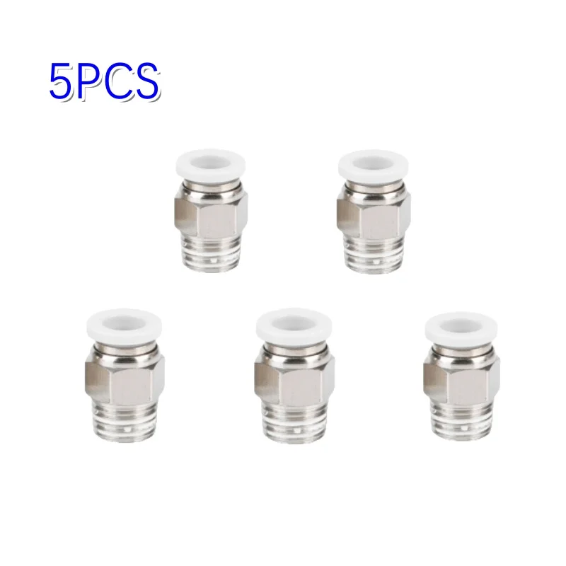 

Набор Из 5 Белых Пневматических Фитингов Для Воздушных Шлангов 4-12 Мм, Латунные Быстроразъемные Соединения С Резьбой 1/8', 1/4'