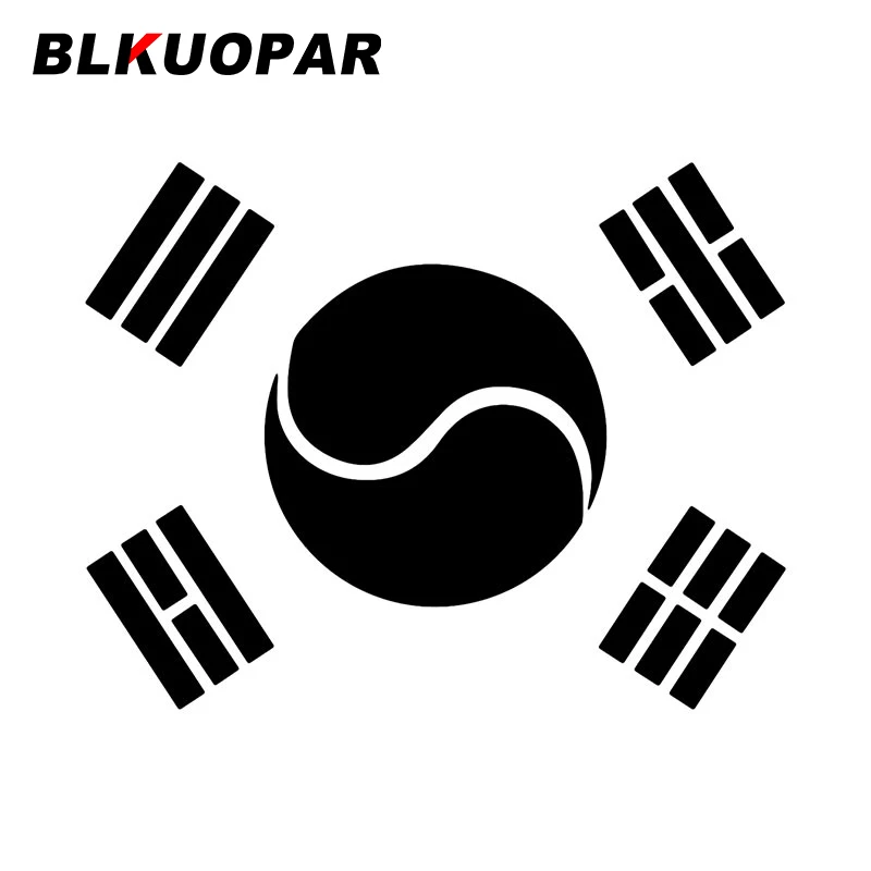 BLKUOPAR Korean Flag Car Sticker Fashionable Funny Creative Decal Original Sunscreen Scratch-proof Trunk Refrigerator Decor