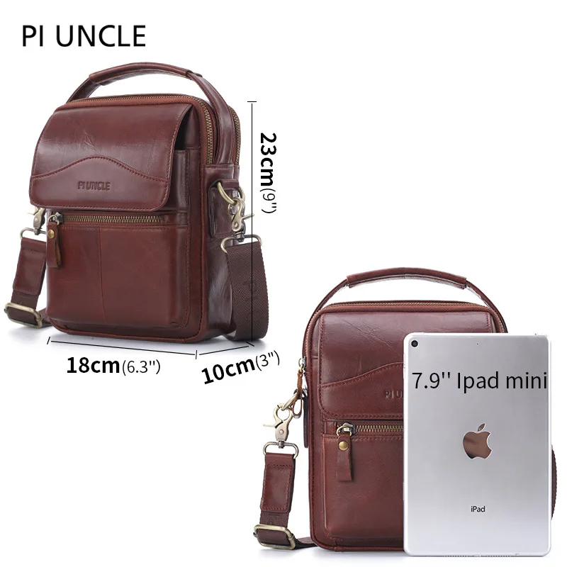 High-quality Luxury New Leather Men's Shoulder Bag Vintage Oil Wax Head Layer Cowhide Crossbody Bag