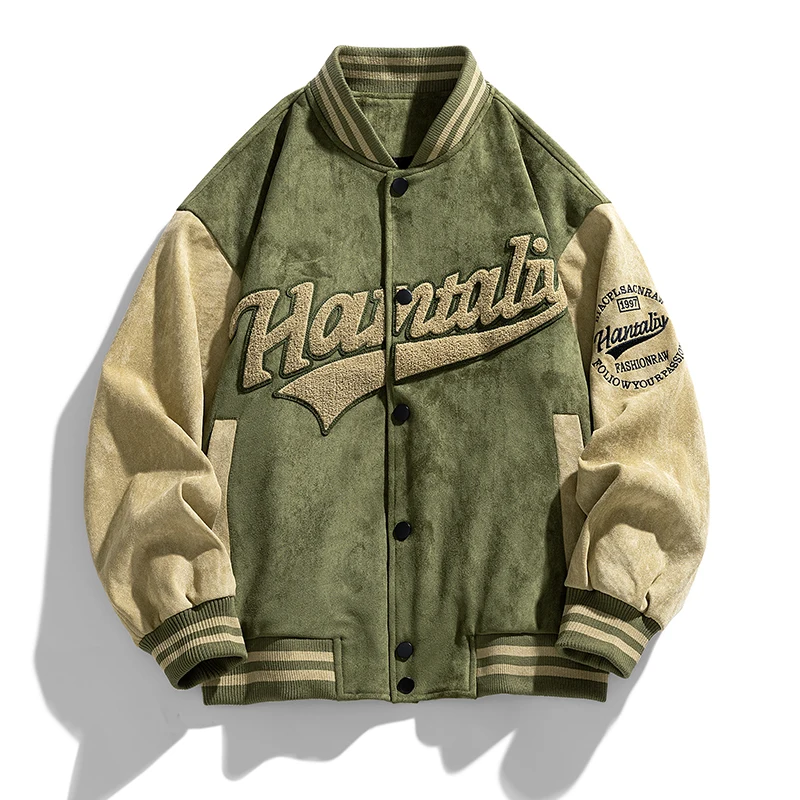 

Men's Bomber Jacket Embroidered Letters College Style Baseball Uniform Couple Jackets 2023 Autumn Spring Women Men Coat