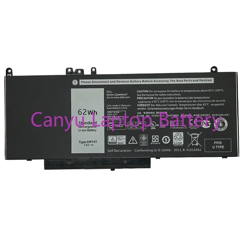 Фото 2024 6MT4T для Latitude Precision 14 15 5470 E5470 5570 E5570 3510 M3510 серии 7V69Y TXF9M 79VRK 62 Втч новый аккумулятор для ноутбука №2