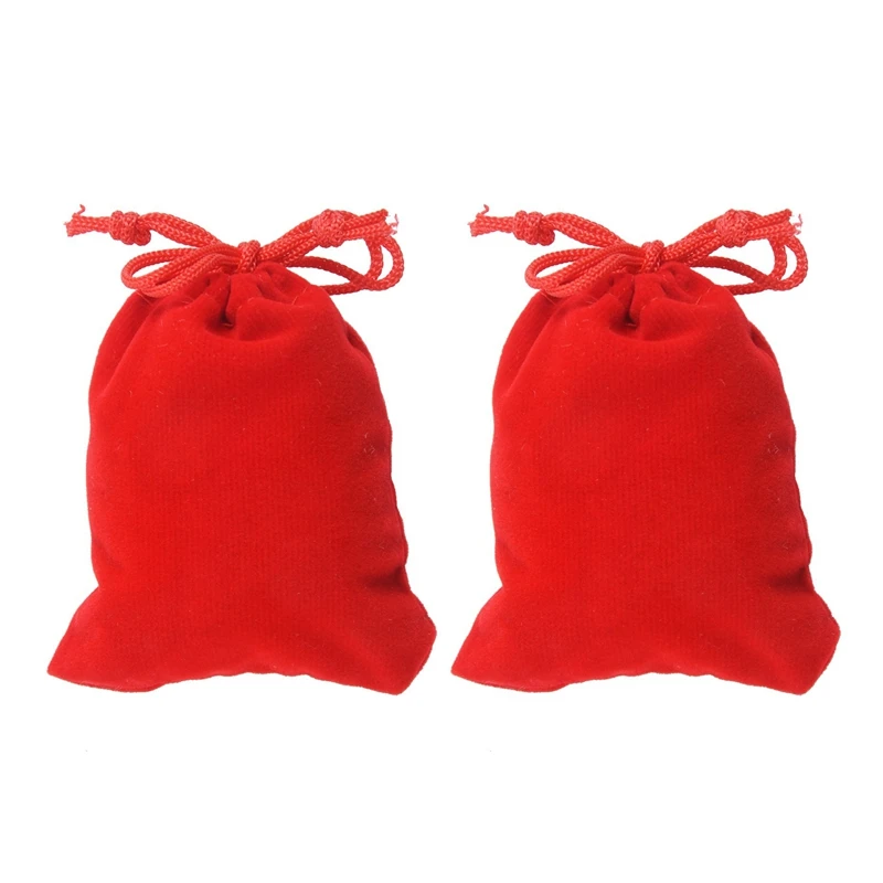 

50 X Velvet Jewelry Gift Bag Velvet Red