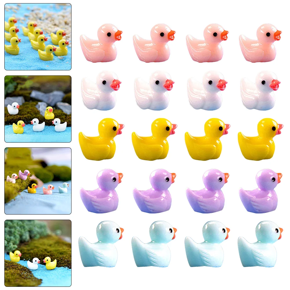 

50 Pcs Artificial Fish Tank Decorations Resin Charms Bonsai Miniature Ducks