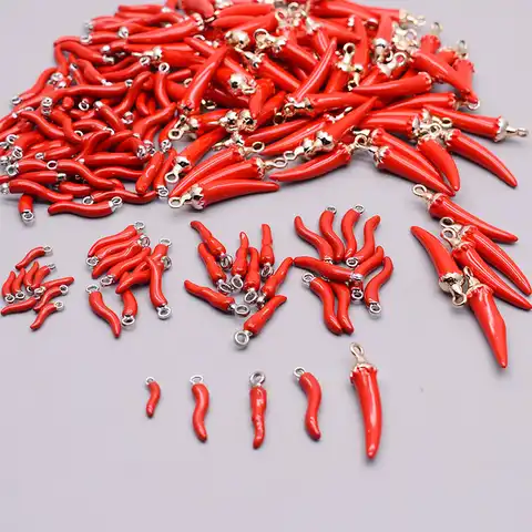 Metal alloy pendants with red pepper of different sizes, pendants for the manufacture of jewelry, accessories “Make yourself” DL ...