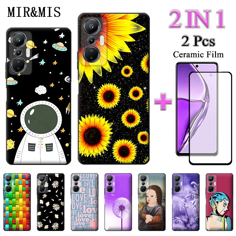 

2 IN 1 For Infinix Hot 20S Painted Soft Silicone TPU Case For Infinix Hot 20S X6827 With Two Piece Ceramic Film
