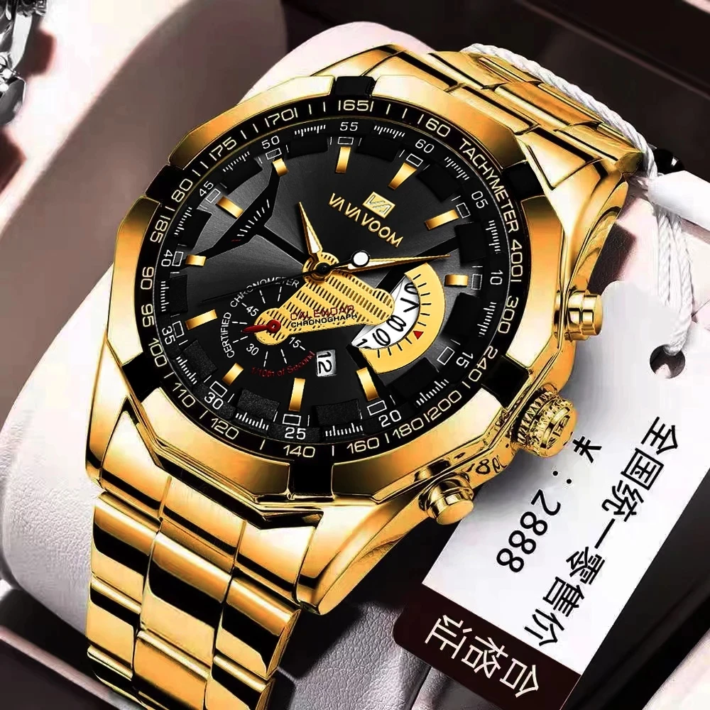 

Men's Sports Watch Business Fashion Luminous Design Black Surface Silver Belt Stainless Steel Calendar Waterproof Quartz Watches