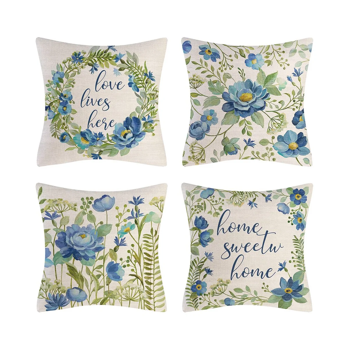 

Spring Pillow Covers 18X18 4 Farmhouse Throw Pillows Spring Decorations Flower Home Decor for Couch Sofa