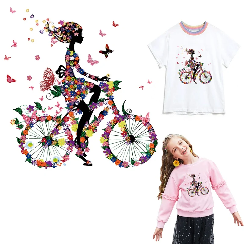 

Thermo Stickers Thermal Patches Stripes On Clothes Women Shirt Decor Butterfly Girl Heat Transfers Iron On Transfers For Clothes