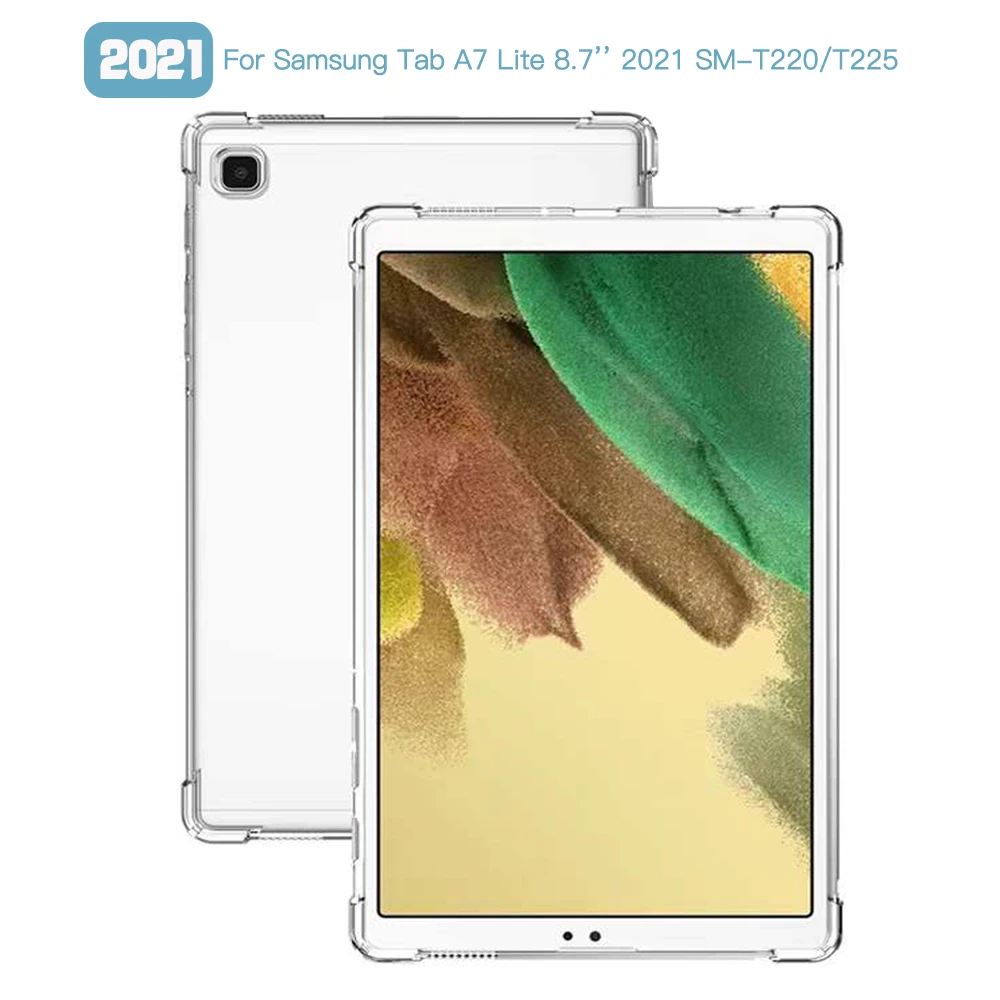 

Противоударный чехол для Samsung Galaxy Tab A7 Lite 8,7 ''2021 t220 SM-T220, чехол из ТПУ, силиконовый прозрачный Чехол, оболочка, чехлы