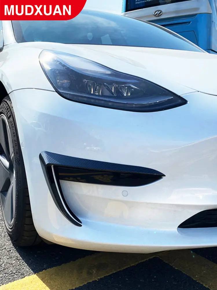 

2 шт., наклейки на переднее лезвие автомобиля Tesla Model 3 Y 2017-2022