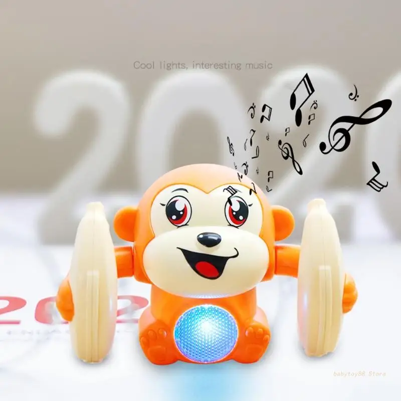 

Многофункциональный подарок на день рождения Y4UD для мальчиков и девочек, переворачивающиеся игрушки, обезьяна с голосовым управлением и сенсорным управлением, забавный с лаком