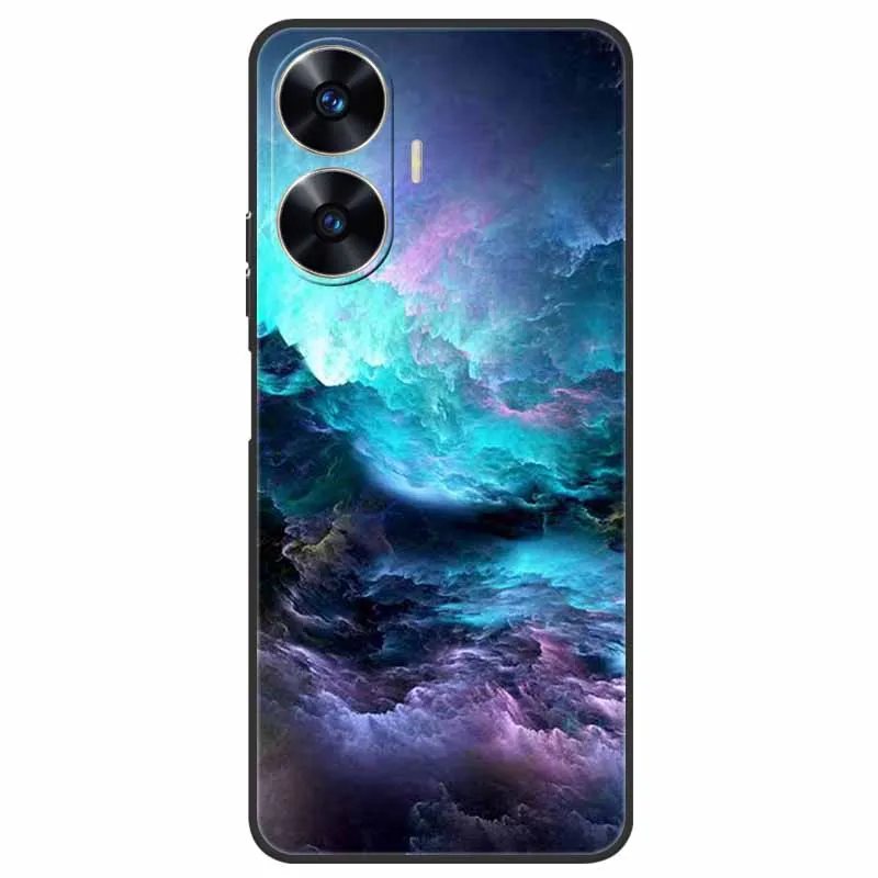 Мягкий чехол для Realme C55 с волчьими львами росписью силиконовый мягкий C 55 2023 RMX3710