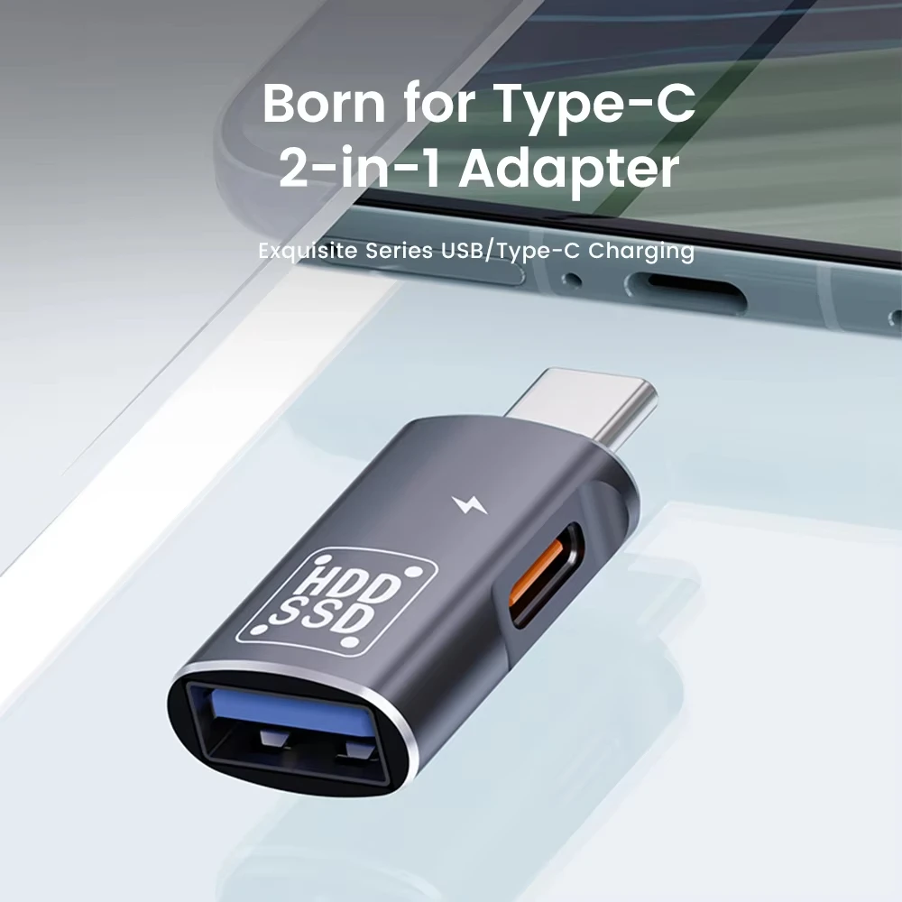 NNBILI 2-в-1 USB C к + тип женский OTG адаптер для зарядки USB3.0 U-диска преобразователь
