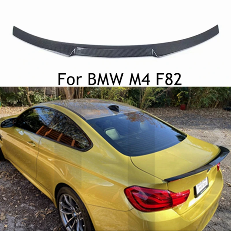 

FOR BMW M4 F82 3D Style Carbon Fiber Rear Spoiler Trunk Wing 2014-2020 FRP Glossy Black Forged Carbon
