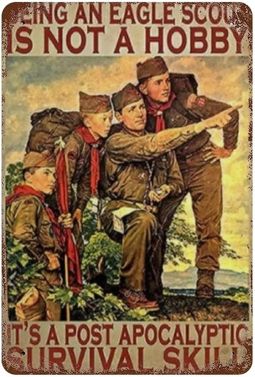 Beng n Egle Scout s Not Hobby Vntge Tn Sgn Home Wll Декор комнаты для домашнего офиса Спальня Lvng Metl