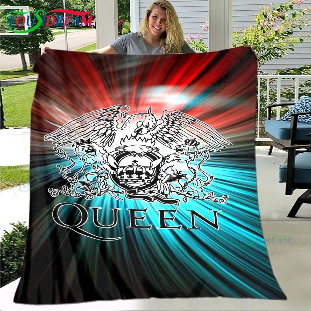 Одеяло Фланелевое с рисунком Q-Queen от известной группы тонкое портативное одеяло