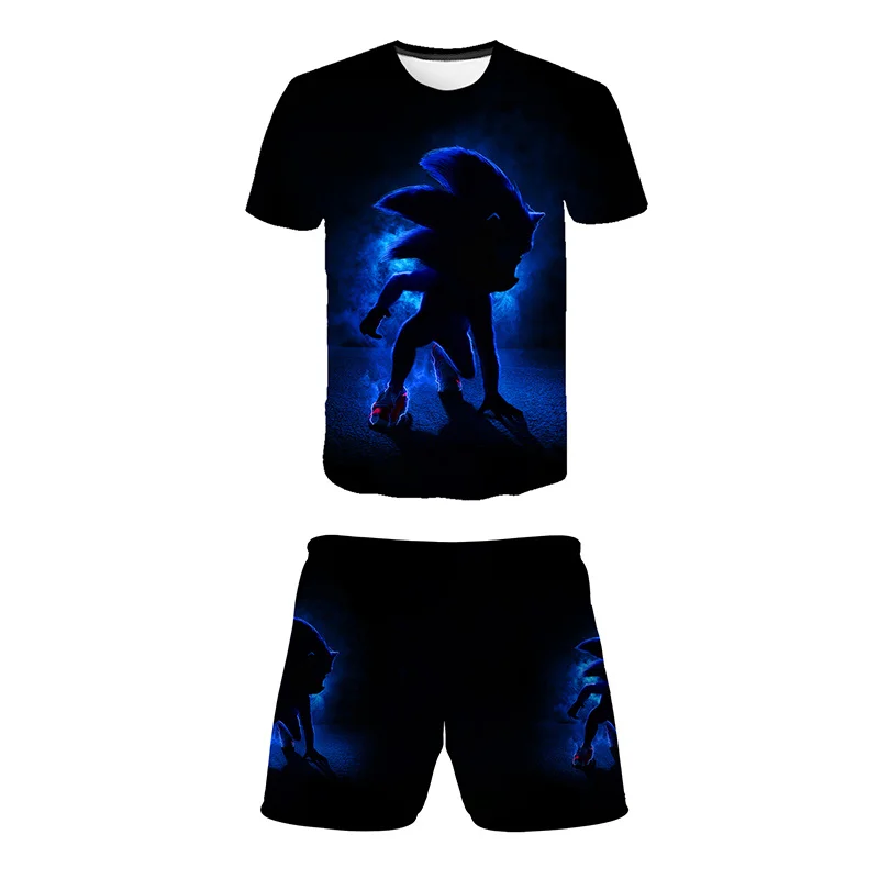 

Boys Summer Children Sonic Cartoon T Shirt Clothes Pants Set Kids 3D Fashion Girls 4 5 6 7 8 9-14 years New Casual Child Outfits