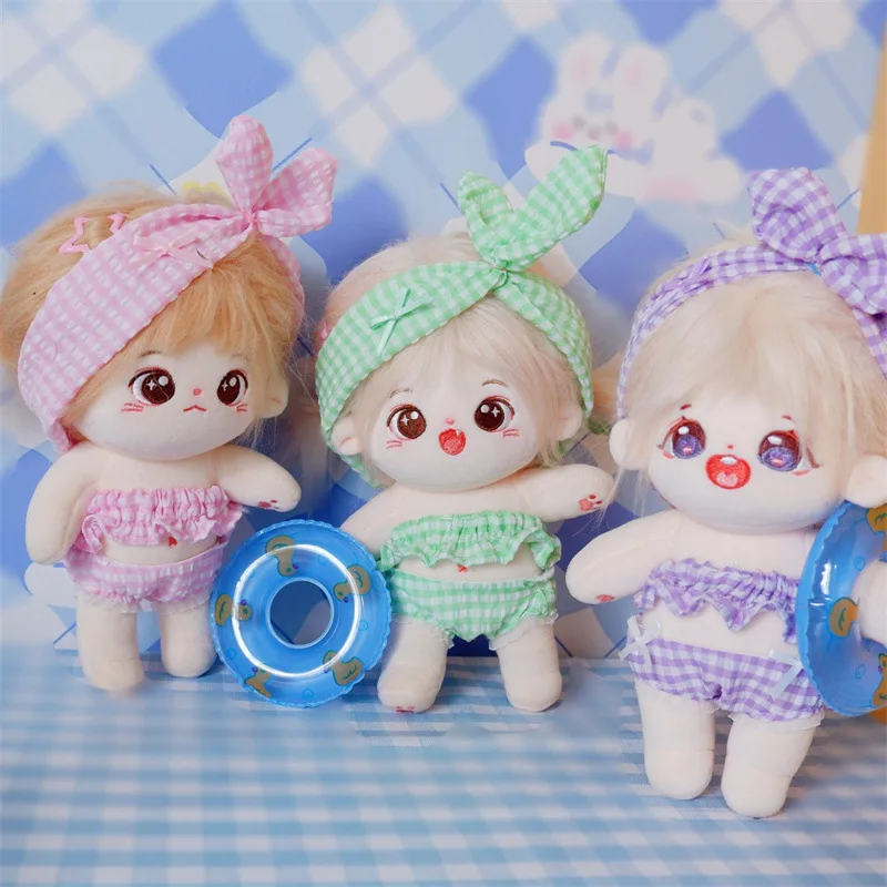 

Handmade 20cm Doll Clothes 15/40cm 3pc/set Summer Swimwear Headband Plush Dolls Outfit Toys Baby Doll's Accessories Cos Suit