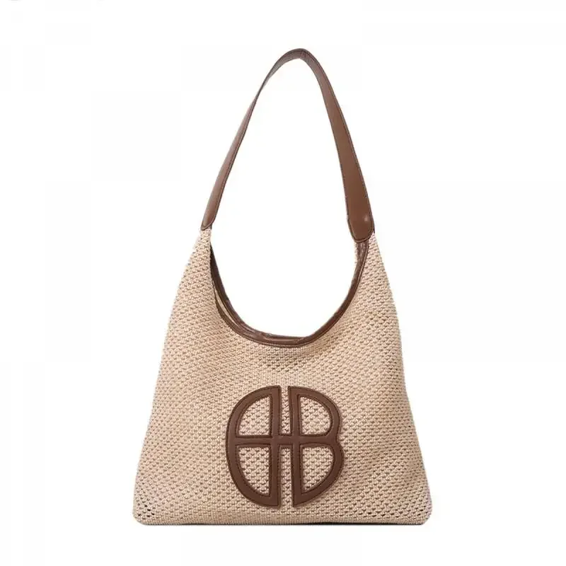 Женская пляжная сумка для отпуска вместительная летняя плетеная Сумка-тоут с