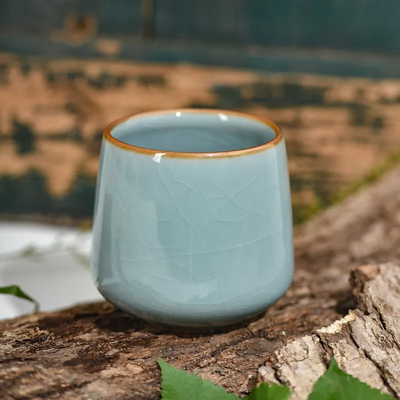 Brewista Jingdezhen Ceramic Gold Wire Ice Crack Celadon Hand-brewed Coffee Cup Single Flavor Cup Gift Box 226ml Ivory Single