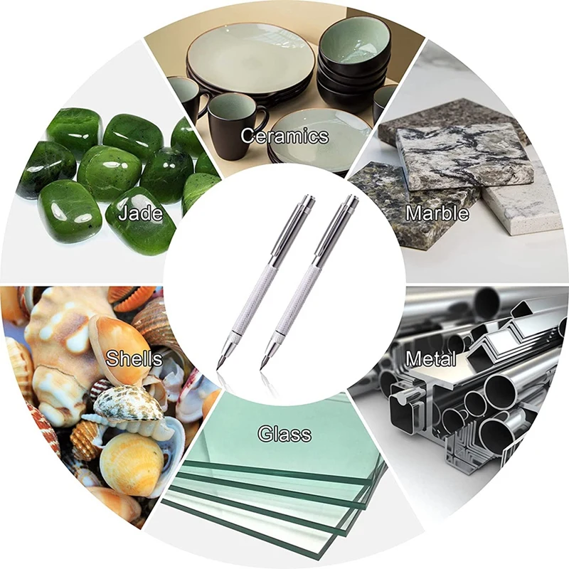 2 Sets Tungsten Carbide Scribers with Magnet 2Pcs Engraving Pens Replacement Marking Tips for Glass Ceramics |