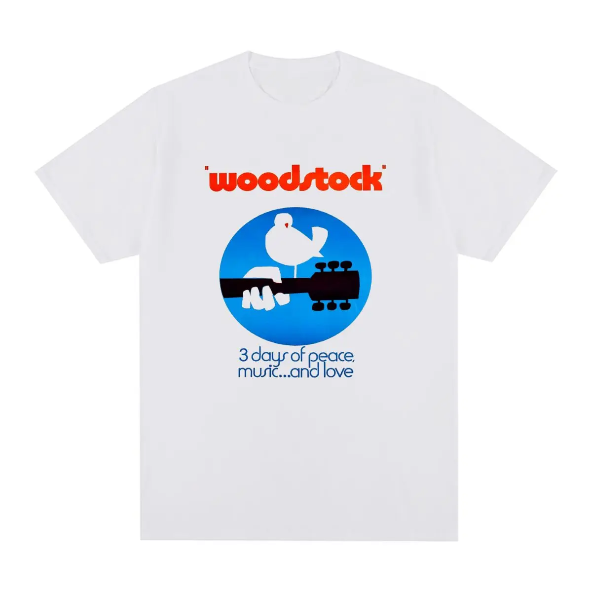 

Винтажная Футболка Woodstock, Мужская хлопковая футболка мира, любви, музыки, гитары, птицы, новая футболка, мужские топы Wo s