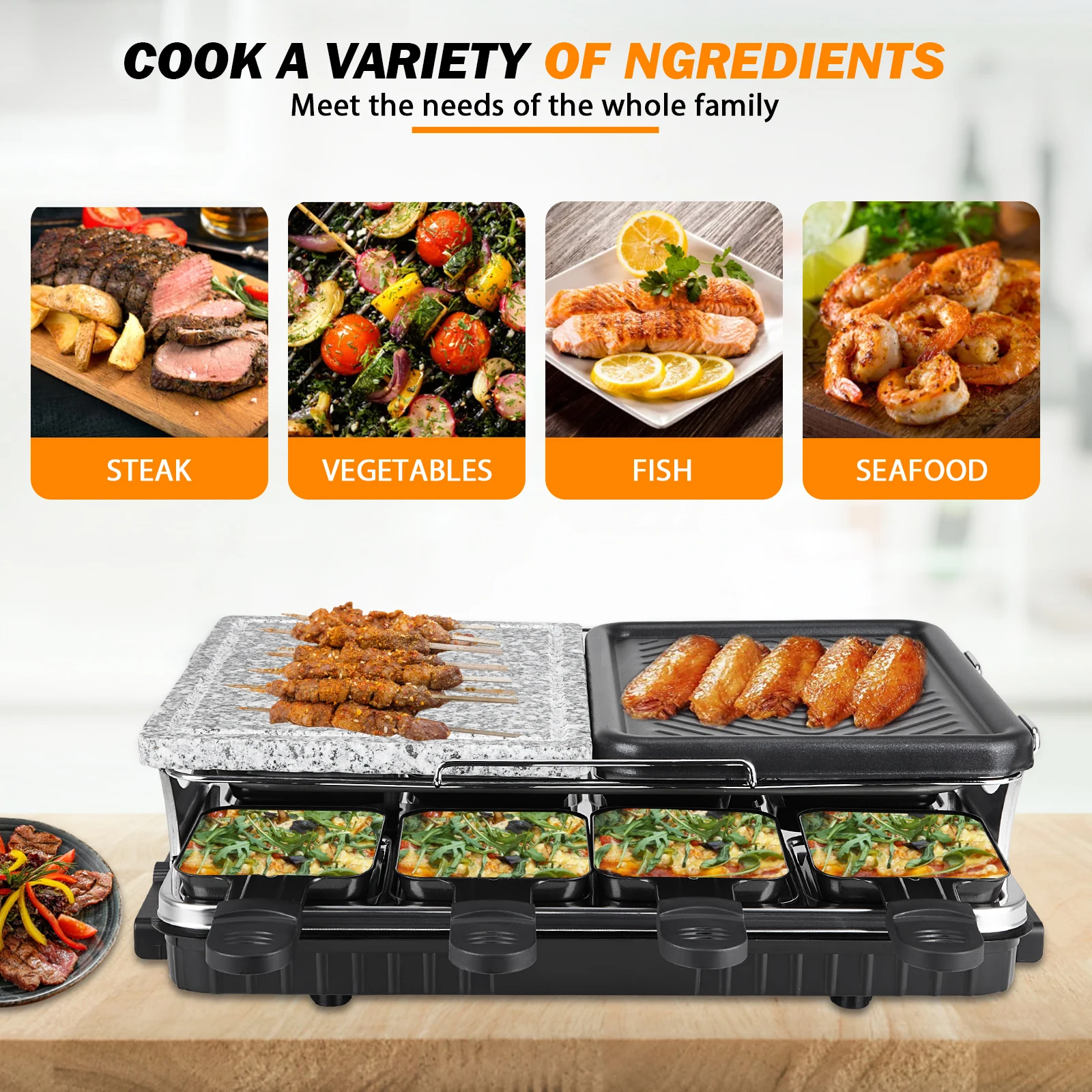 1300w raclette table grill electric korean bbq grill cheese raclette removable non stick surface temperature control grill free global shipping