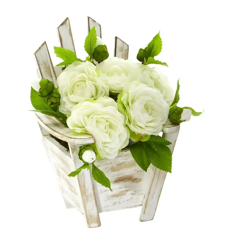 

Camellia Artificial Arrangement in Chair Planter, White