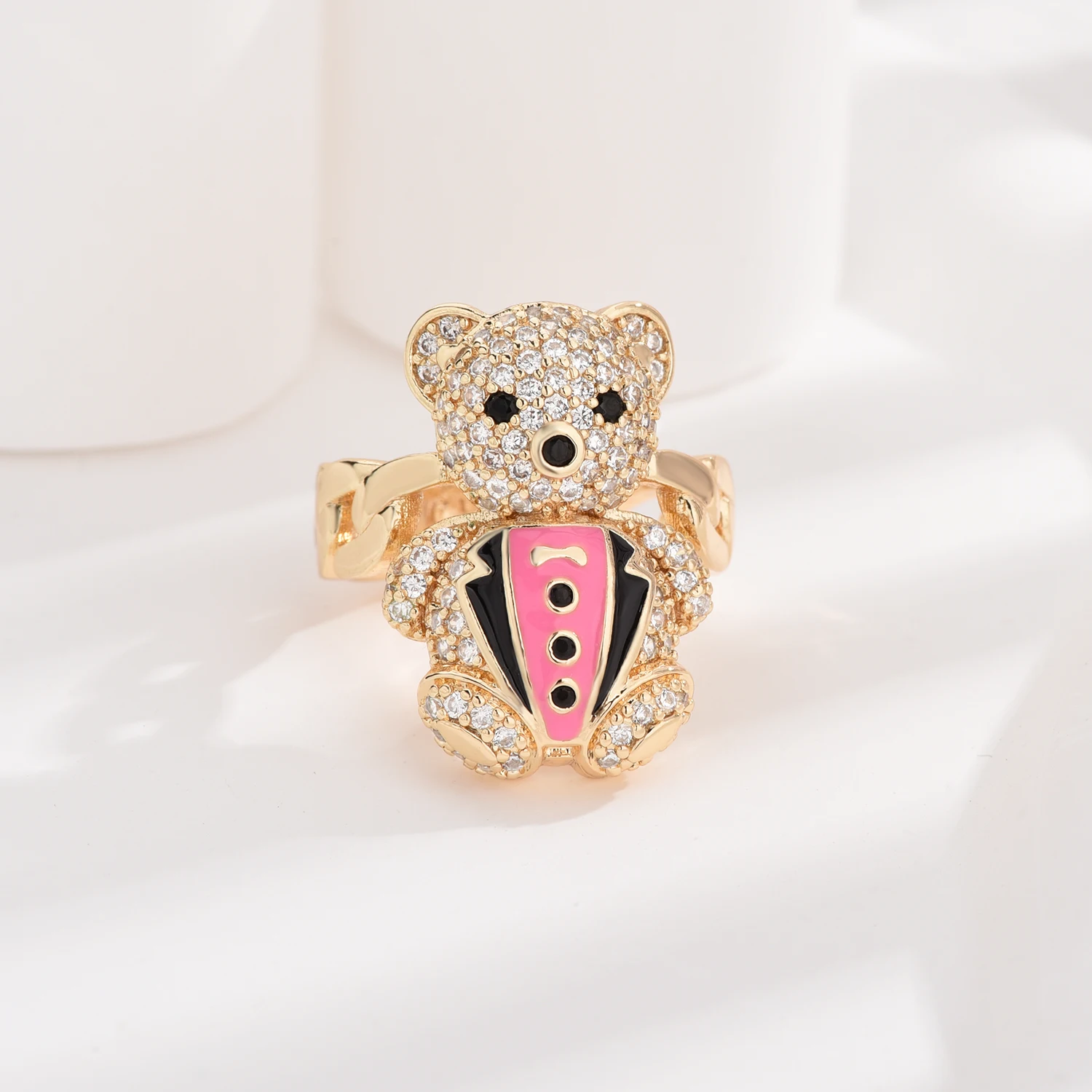 Модный костюм медведя оригинальный позолоченный медный материал 14 карат мы