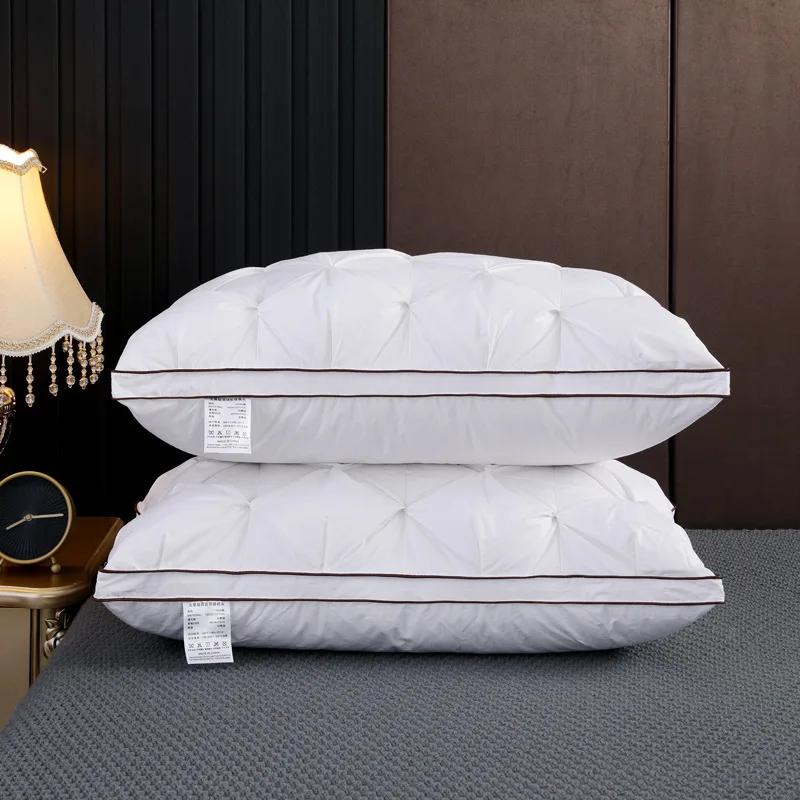 3D подушки из гусиного пуха с хлебом складками роскошные защитные для шеи и