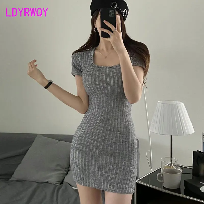 Корейское облегающее Привлекательное Женское эластичное платье Dongmen с