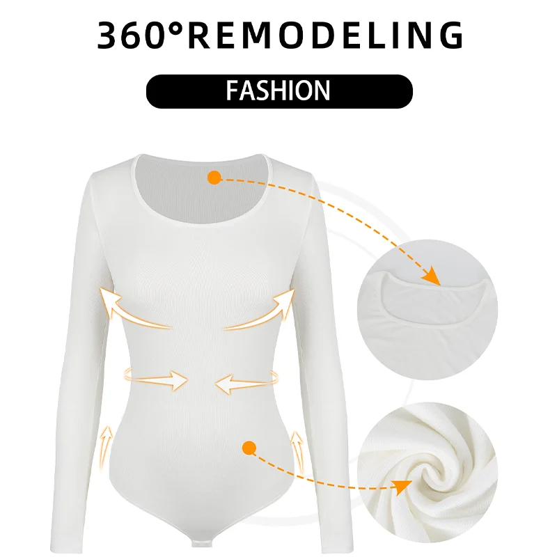 Женское термобелье с глубоким U-образным вырезом и длинным рукавом