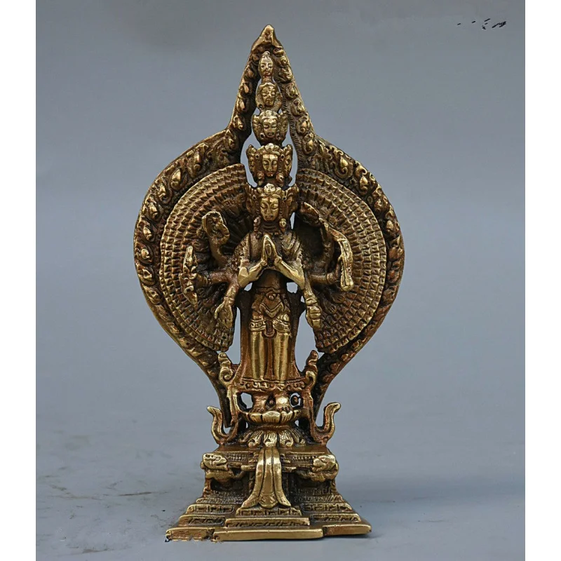 

Тибетский буддизм, латунь 1000, статуя Будды Avalokiteshvara, богиня Гуань Инь