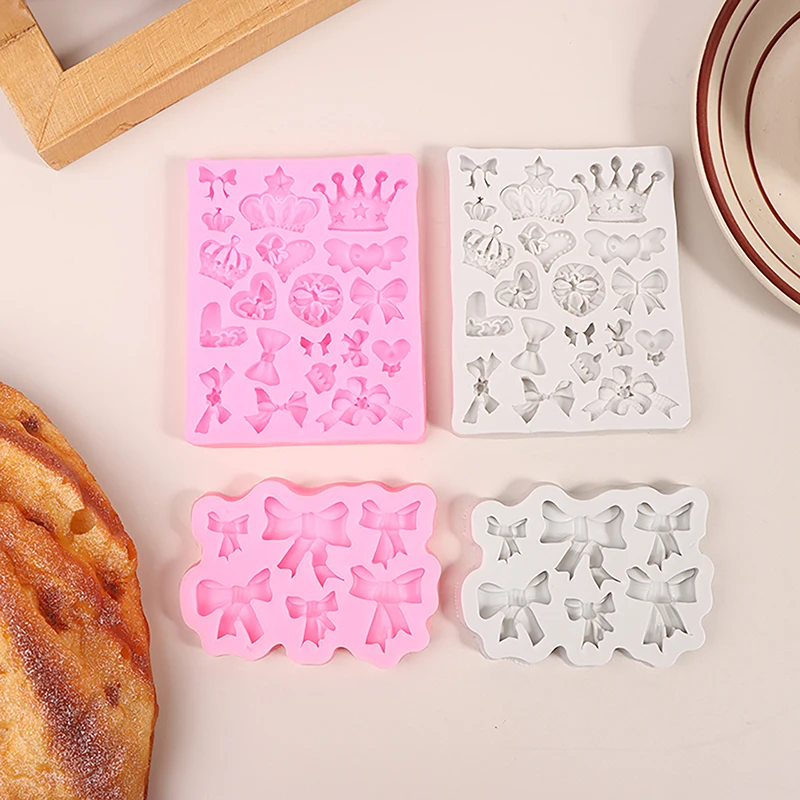 Корона в форме банта 3D помадка для торта силиконовая форма DIY формы из полимерной
