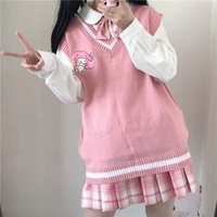2022 korean fashion oversize harajuku knitted sweater anime tank tops women pastel goth vest y2k aesthetic kawaii sweater vests