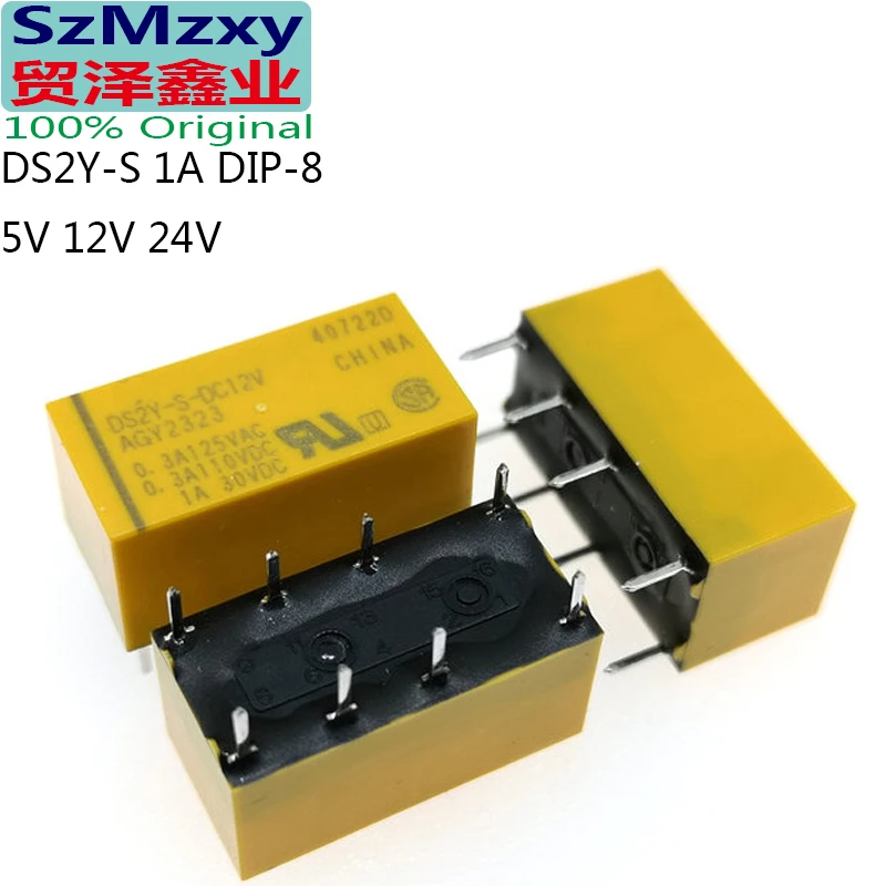 

10PCS Relay DS2Y-S-DC5V DS2Y-S-DC12V DS2Y-S-DC24V 1A DIP-8 5V 12V 24V